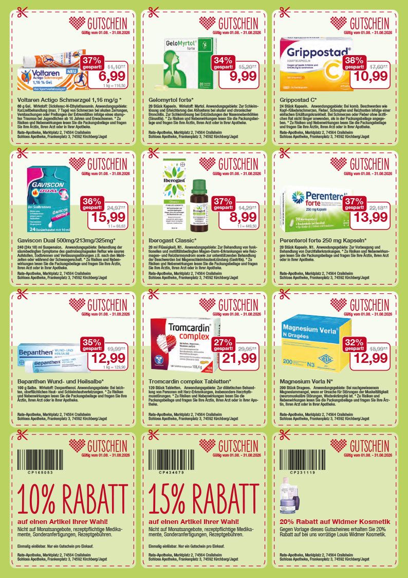 Flyer mit August-Angeboten